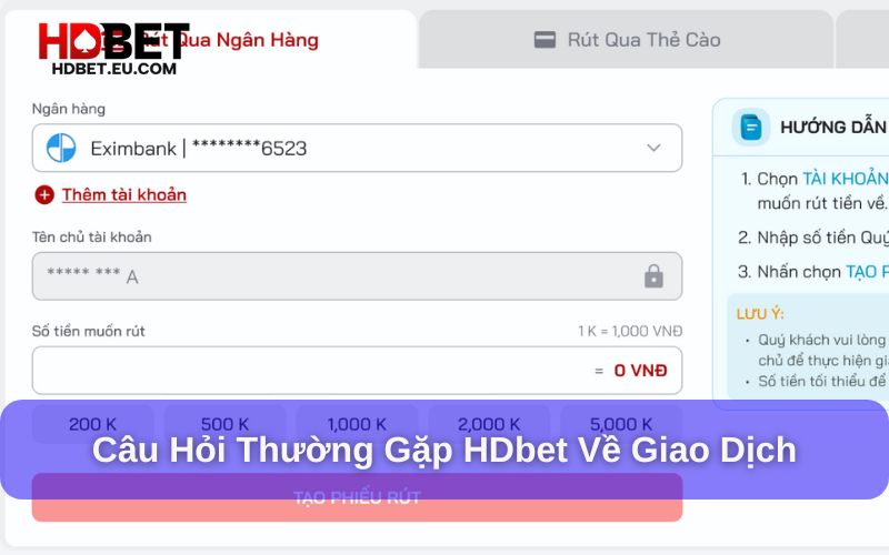 Câu hỏi thường gặp về giao dịch tại HDbet Câu hỏi thường gặp về giao dịch tại HDbet
